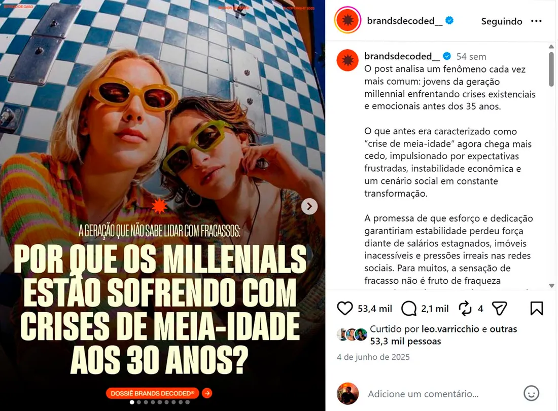 Carrossel viral — print de alcance