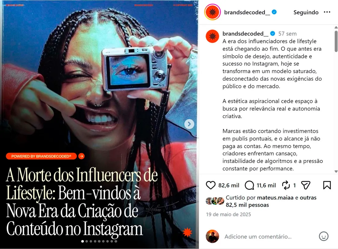 Carrossel viral — print de alcance